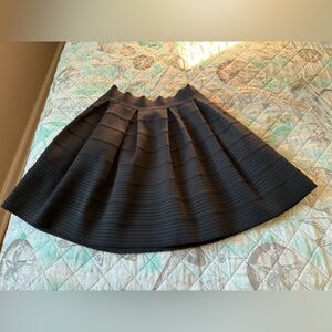 Set of 2: Express Black Textured A-Line Puffy Stretch Skirt & Gingham Dress